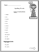 Spelling Words Contractions