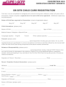 On Site Child Care Registration Form Cupe Ontario