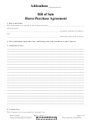 Bill Of Sale Horse Purchase Agreement