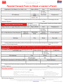 Form Dmv-pcf-01 - Parental Consent Form To Obtain A Learner's Permit