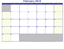 February 2016 Calendar Template