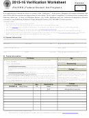 2015-16 Verification Worksheet - Dependent Printable pdf