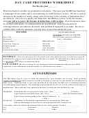 Day Care Provider Income And Expense Worksheet Template
