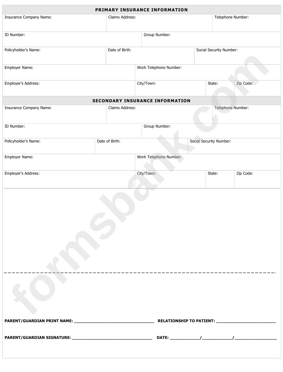 Pediatric Patient Registration Form