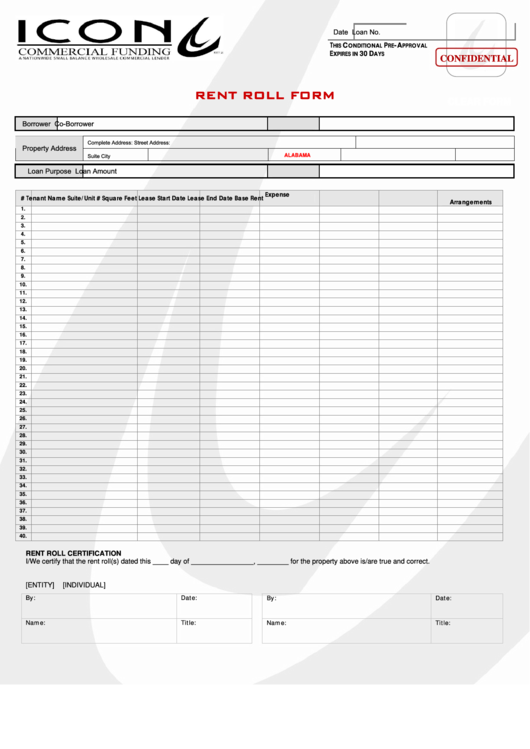 Rent Roll Form