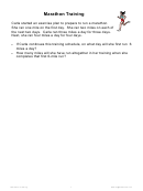 Marathon Training Word Problems Worksheet Printable pdf