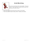 Ants Marching Word Problems Worksheet