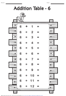 Addition Table - 6