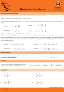 Rules For Fractions Printable pdf