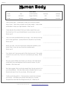 Human Body Worksheet With Answer Key Printable pdf