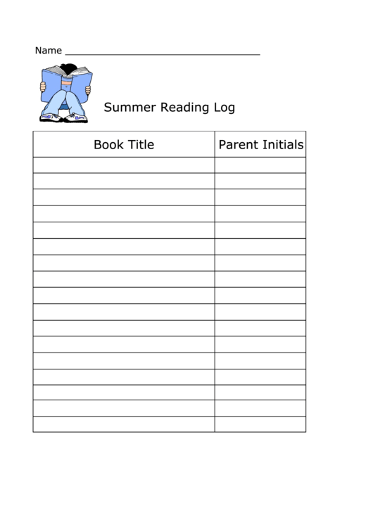 Summer Reading Log Printable pdf