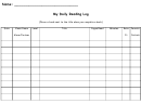 My Daily Reading Log Template