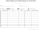 Summer Reading Log For Students Entering 1st And 2nd Grades