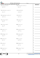 Writing With Expressions Worksheet With Answer Key