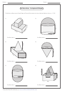 Surface Area - Compound Shapes Worksheet