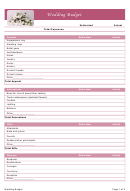 Wedding Budget Planner Template Printable pdf