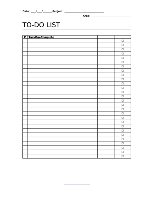 To-Do List Template Printable pdf