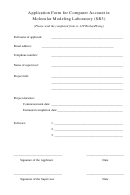 Application Form For Computer Account In Molecular Modeling Laboratory (sr3)