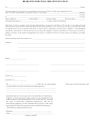 Request Form For Full Reconveyance