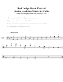 Red Lodge Music Festival Junior Audition Music For Cello (f Major Scale)