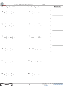 Adding And Subtracting Fractions Worksheet With Answer Key