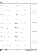 Adding 10ths And 100ths Worksheet With Answer Key