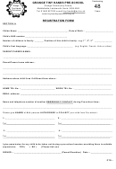 Pre-School Registration Form Printable pdf