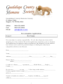 Pet Adoption Application Printable pdf