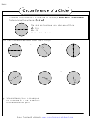 Circumference Of A Circle Geometry Template
