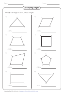 Classifying Angles Worksheet Printable pdf