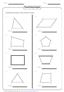 Classifying Angles Worksheet