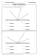 Angles - Multiple Rays Worksheet
