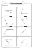 Angle: One-step Equation Worksheet
