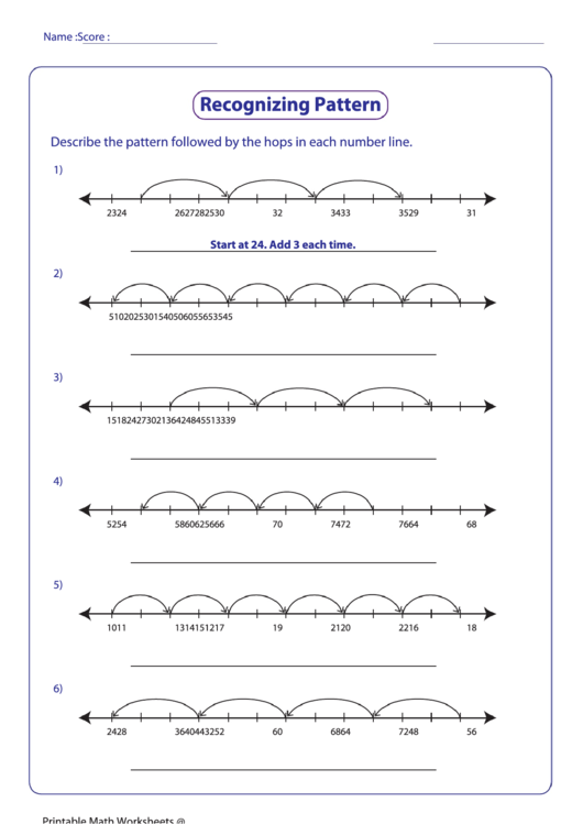 Recognizing Pattern Worksheet printable pdf download