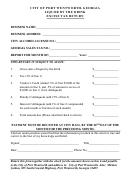 Liquor By The Drink Excise Tax Return Form - City Of Port Wentworth