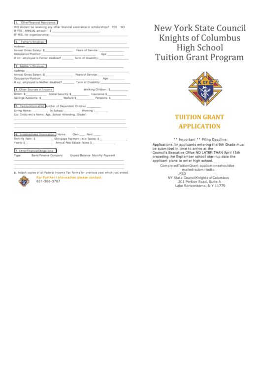 Tuition Grant Program Printable pdf