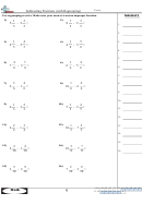 Subtracting Fractions With Regrouping Worksheet With Answer Key