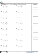 Subtracting Fractions With Regrouping Worksheet With Answer Key Printable pdf