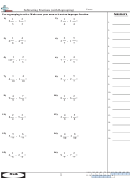 Subtracting Fractions With Regrouping Worksheet With Answer Key