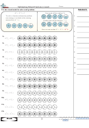 Subtracting Mixed Fractions (Visual) Worksheet With Answer Key Printable pdf