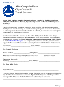 Ada Complaint Form - Asheville Printable pdf