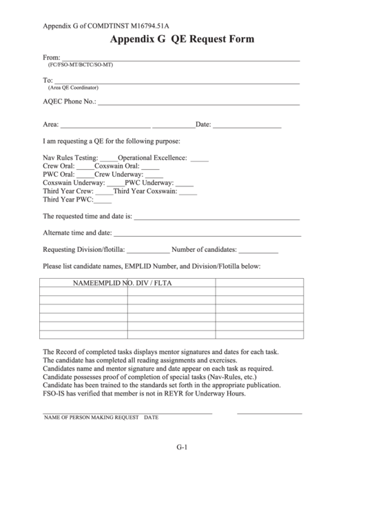 Appendix G Qe Request Form Printable pdf