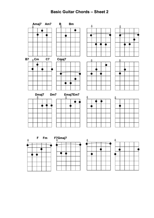 Basic Guitar Chords Printable pdf