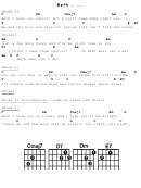 Kiss - Beth Chord Chart With Lyrics