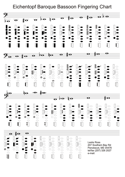 Eichentopf Baroque Bassoon Fingering Chart printable pdf download