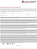Professional Letter Of Recommendation Form - Manhattanville College School Of Business