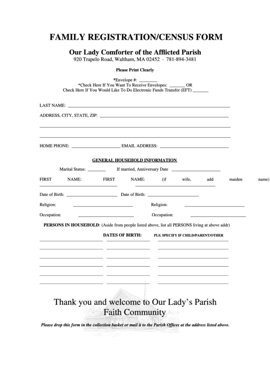 Family Registration/census Form - Olca Printable pdf