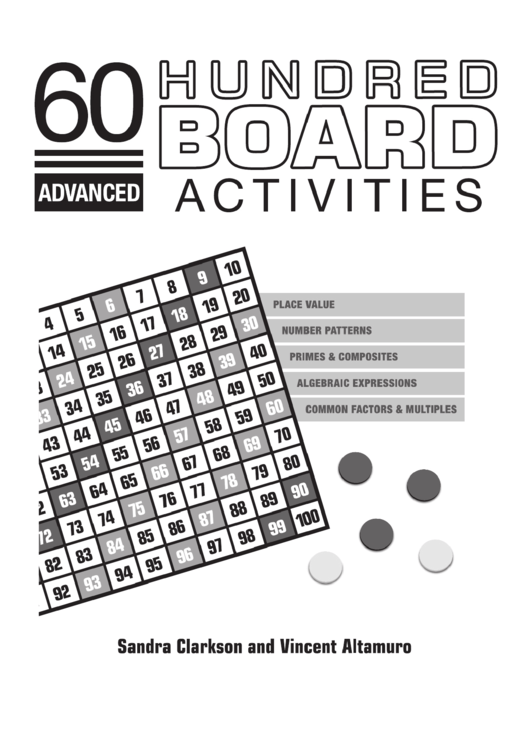60 Advanced Hundred Board Activities - In The Bag - Math Activity Sheets Printable pdf