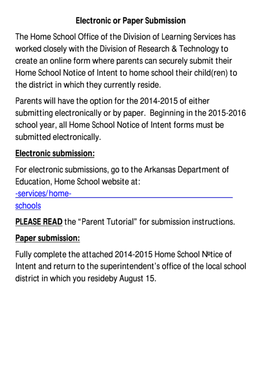 Notice Of Intent To Home School Template Printable pdf