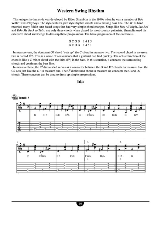Western Swing Rhythm Printable pdf